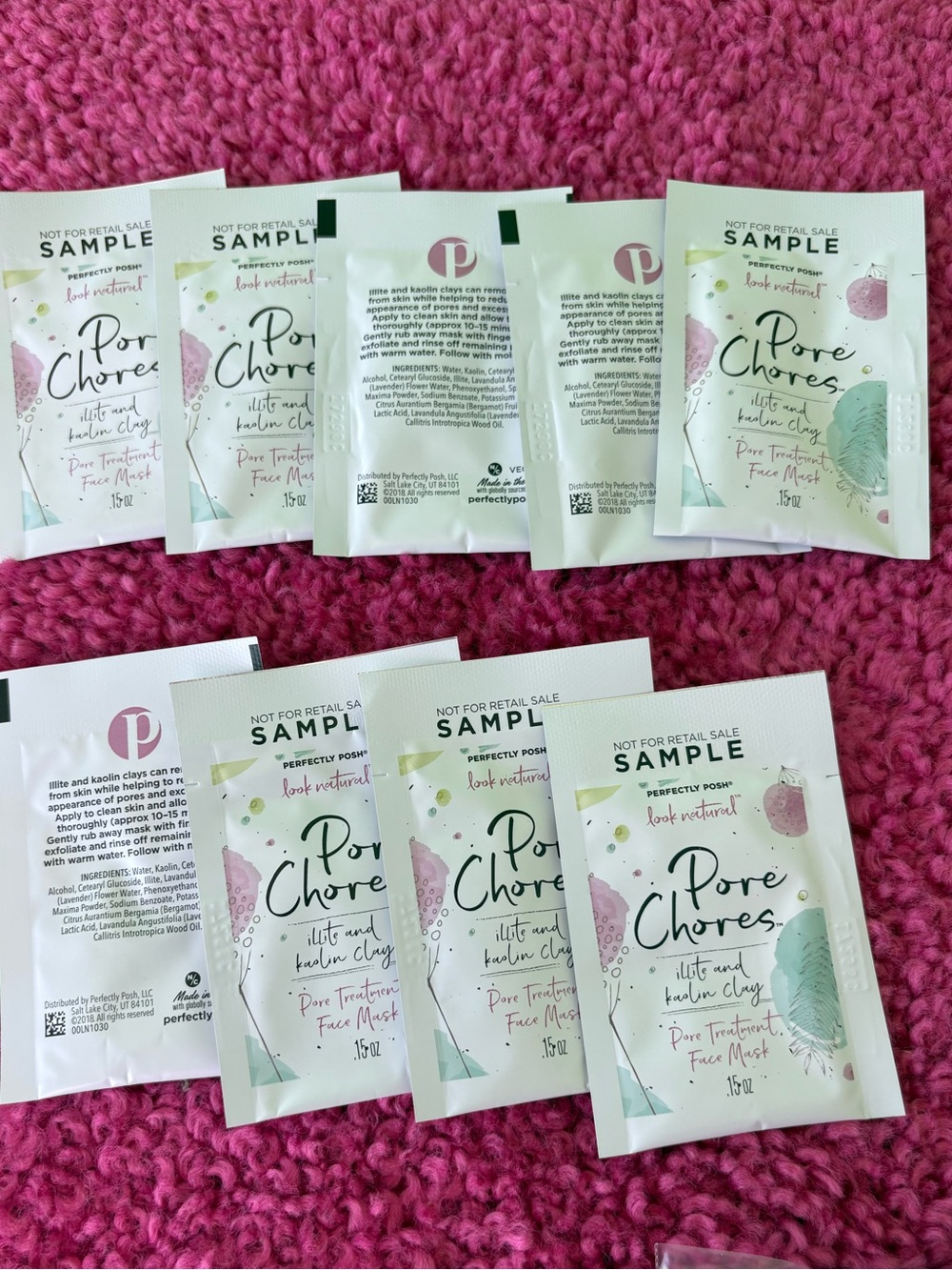 Perfectly Posh - Pore Chores Face Mask Samples- set of 5